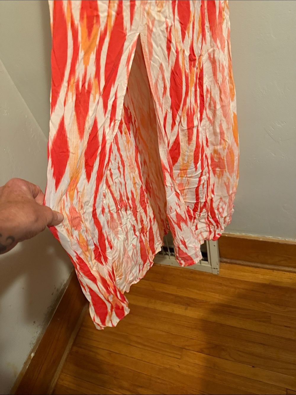 Athleta Coral, Peach & Cream Strappy Maxi Dress - Picture 2 of 9